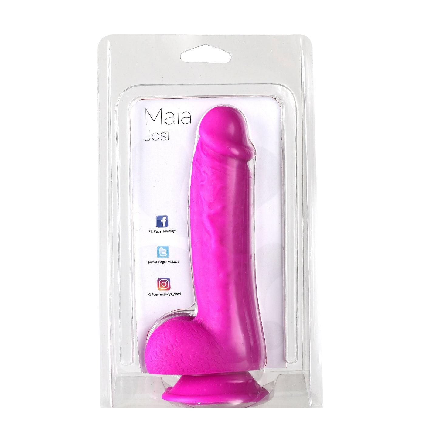 Josi Silicone Realistic Suction Cup Dong - Dark Purple -