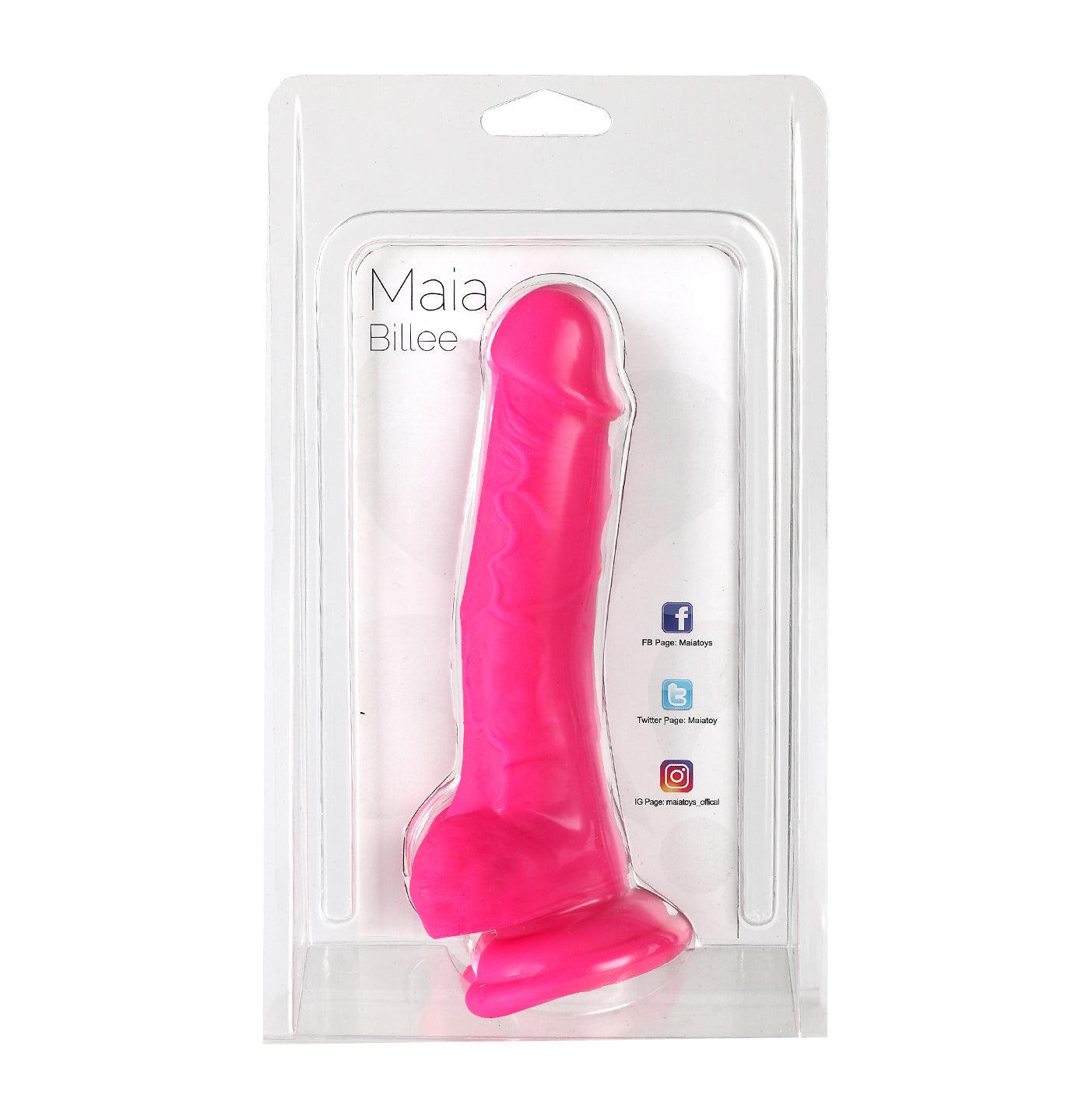 Billee Realistic Silicone Dong - Neon Pink -