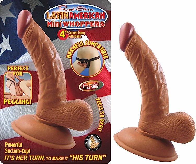 Latin american mini whoppers 4in curved dong w/balls la -