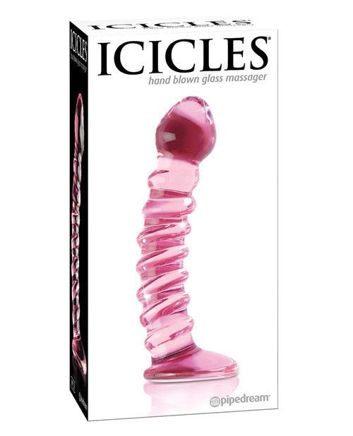 Icicles No. 28 Hand Blown Glass - Clear w/Ridges -