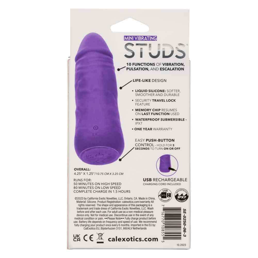 Mini Vibrating Studs - Purple -