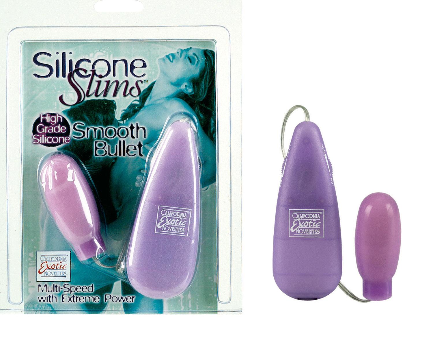 Silicone Slims Vibrating Smooth Bullet - Purple -