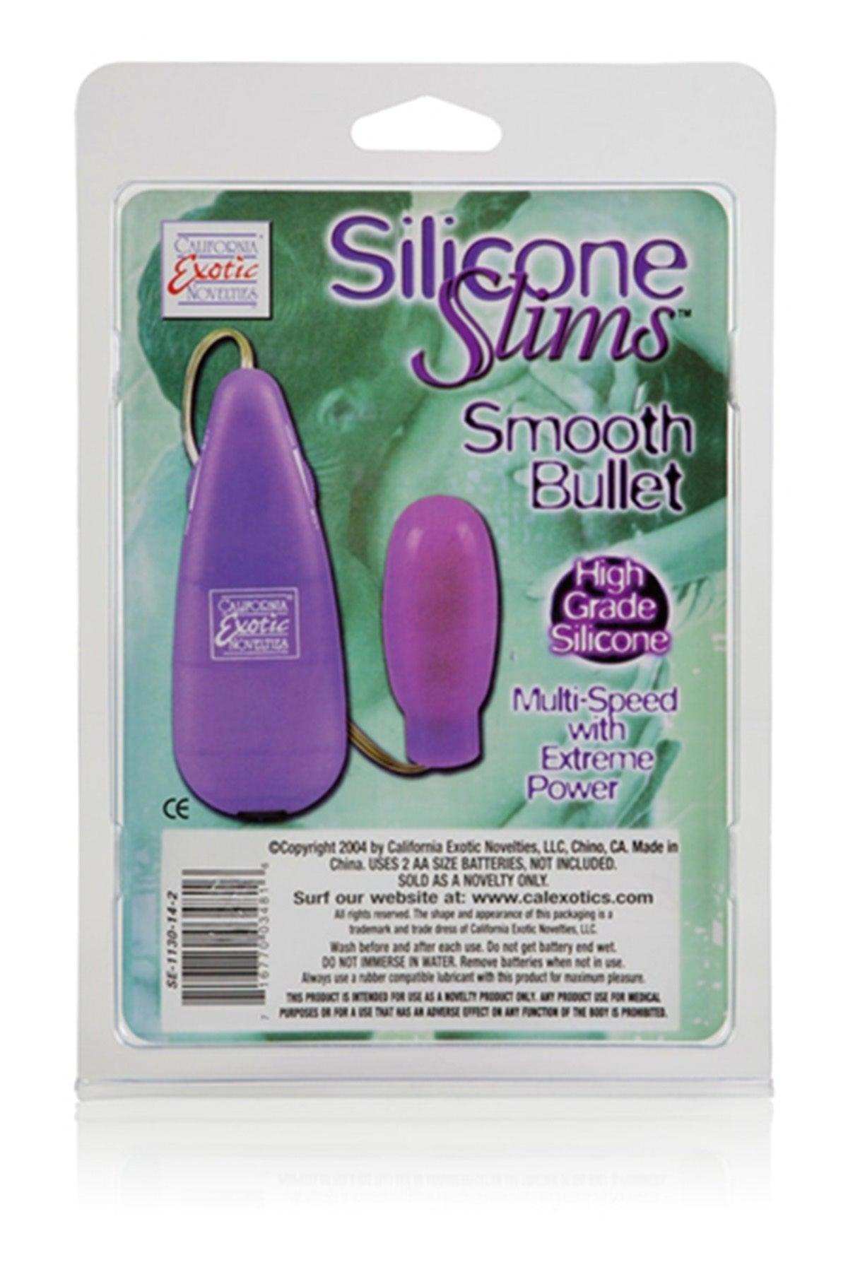 Silicone Slims Vibrating Smooth Bullet - Purple -