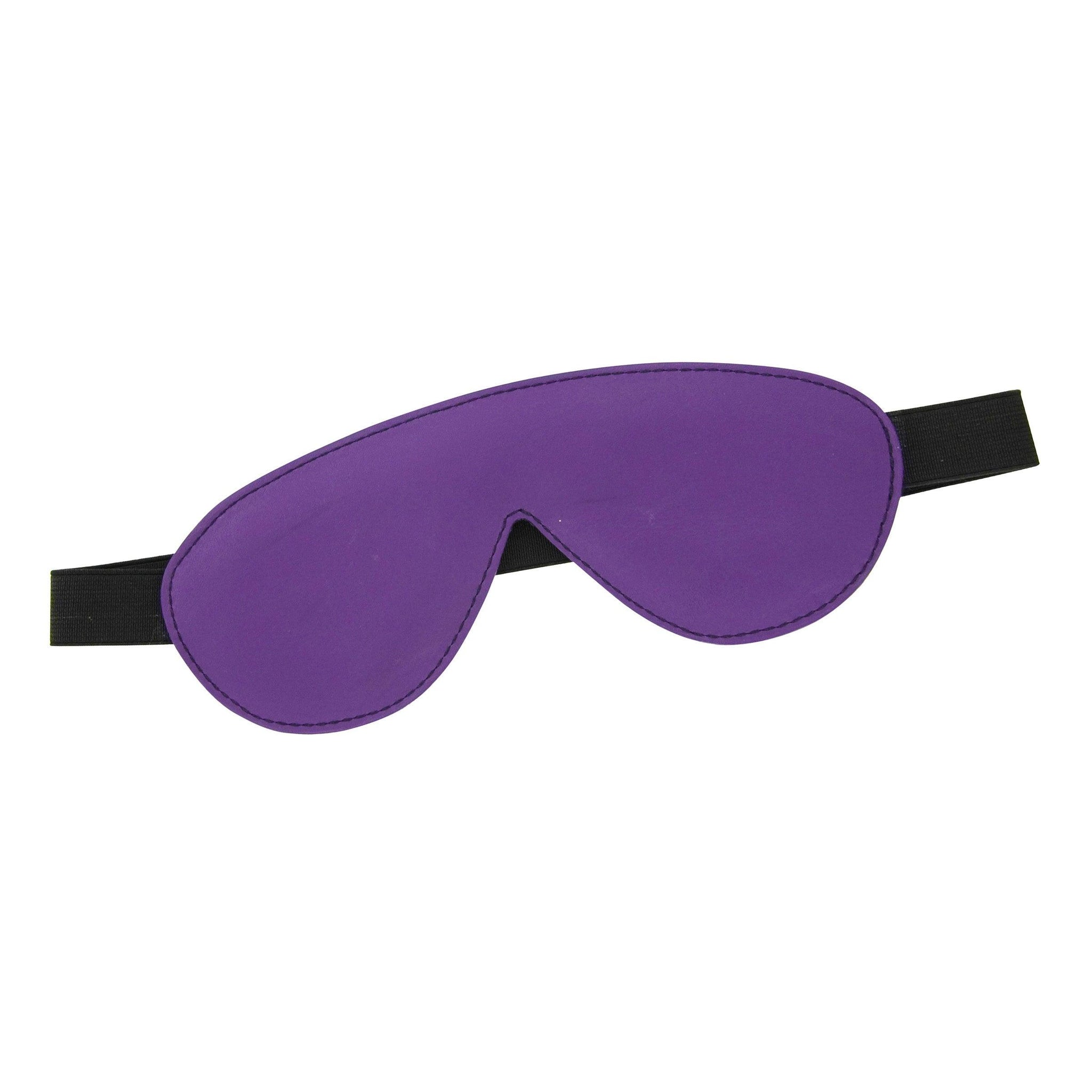 Blindfold Padded Leather - Purple and Black -