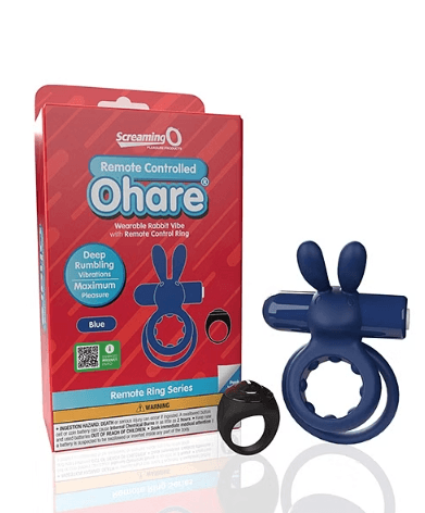 Screaming O Ohare Remote Controlled Vibrating Ring - Blue -
