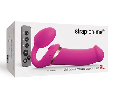 Strap on Me Multi Orgasm Bendable Strapless Strap on Extra Large - Fuchsia -
