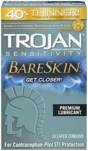 Trojan Sensitivity Bareskin Lubricated Condoms - 10 Pack -
