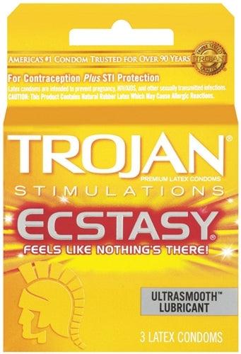 Trojan Ultra Ribbed Ecstasy - 3 Pack -