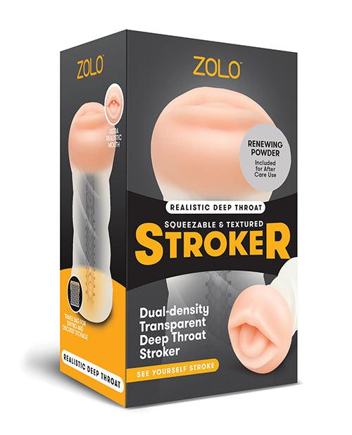 ZOLO Realistic Deep Throat Dual Density Transparent Stroker -